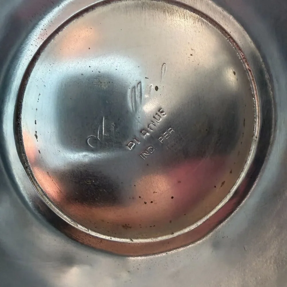 Vintage Metalware Basket, Stamped IND. PER PI ANUE, Used, Rare Find